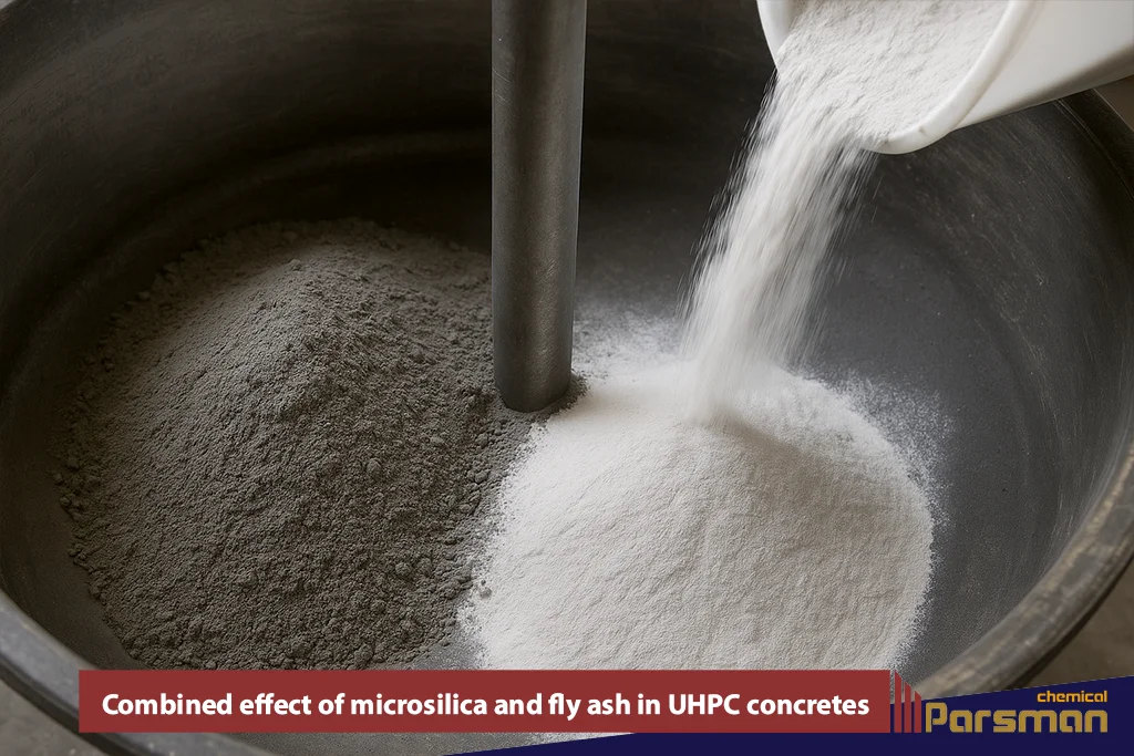 Combined effect of microsilica and fly ash in UHPC concretes